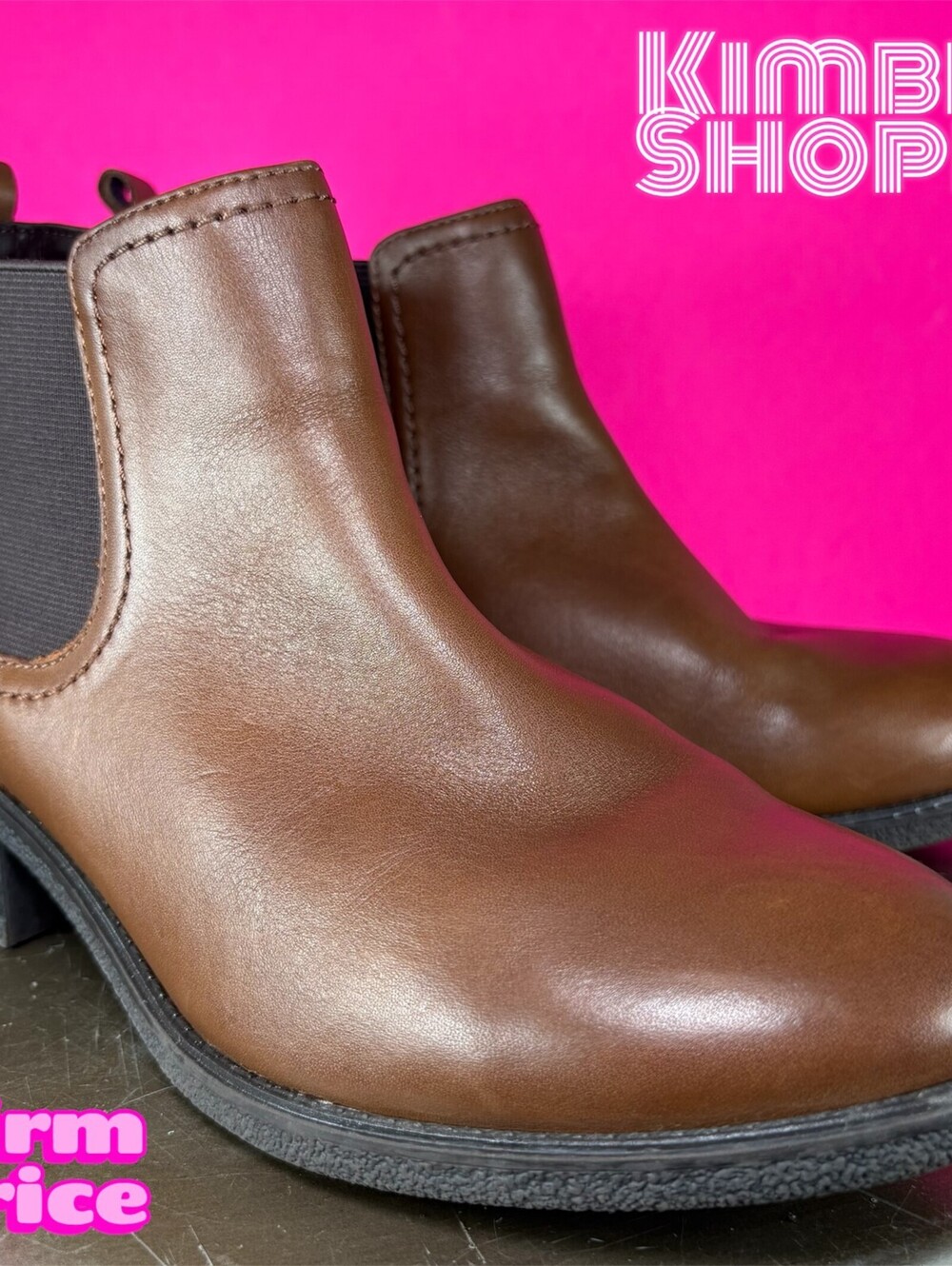 M&S Collection Brown Leather Chelsea Boot UK 4 US 6